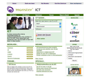 Screenshot van de ICT Community uit 2005