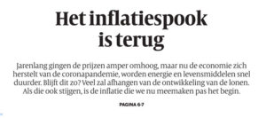 Volkskrant waarschuwt voor inflatie. Ik zeg: kennis is een goed wapen ertegen.